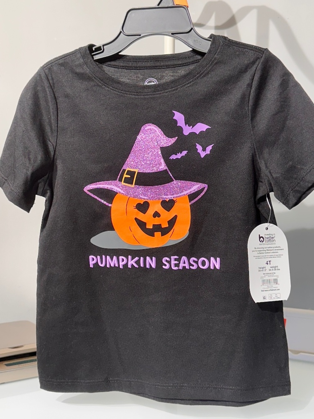 Wonder Nation Girls (Pumpkin Season" Halloween T-shirt, sz 4T (A84)